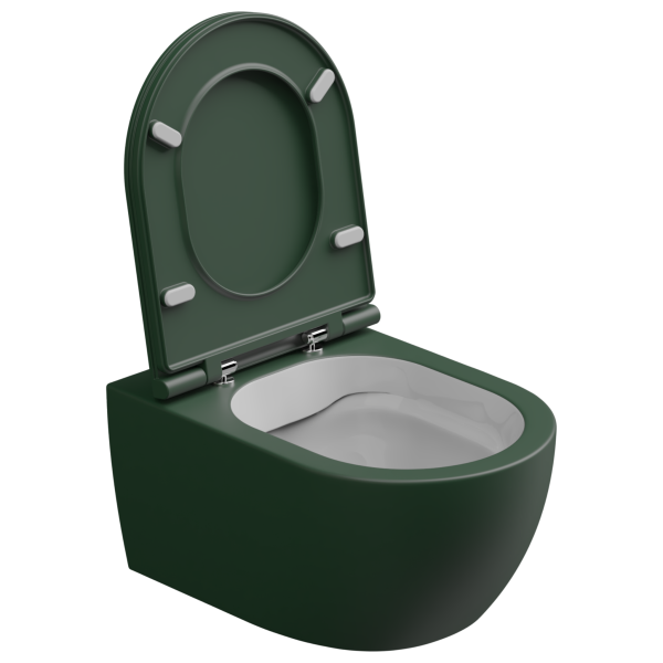 Чаша подвесного унитаза биколор GSG Ceramic Design Like LKWCSOBI000/036, White/Smeraldo Matt