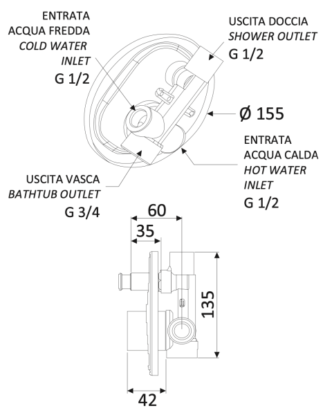 Смеситель для душа Mariani Surf B00173SF