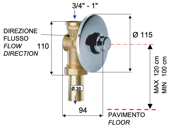 Кран порционный 1" (3/4") Remer Tempor TE171