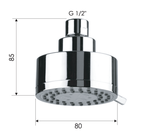 Верхний душ с шарнирным соединением 8 см Remer 358MOX