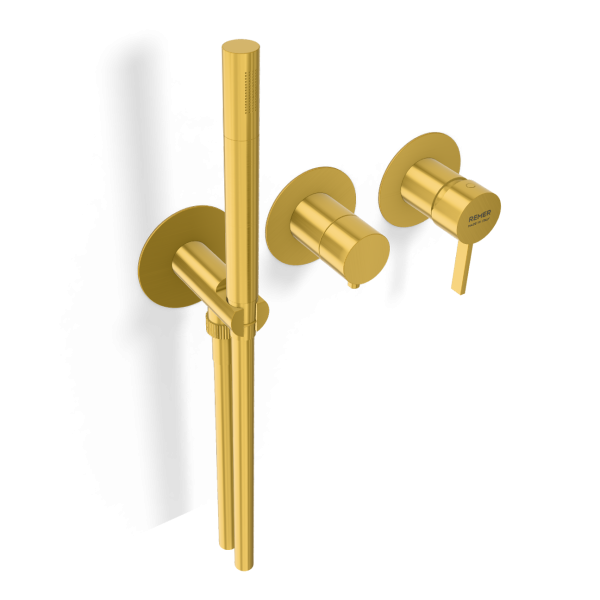 Смеситель для душа Remer Metrica MC97D2PBG, золото брашированное