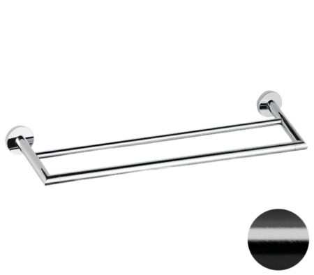 Полотенцедержатель двойной 60 см Remer Guest GS33CFP, черный брашированный хром