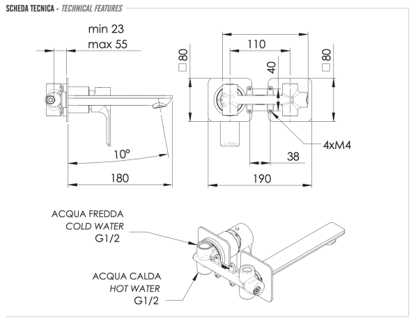 Смеситель для раковины Remer Energy EY15P