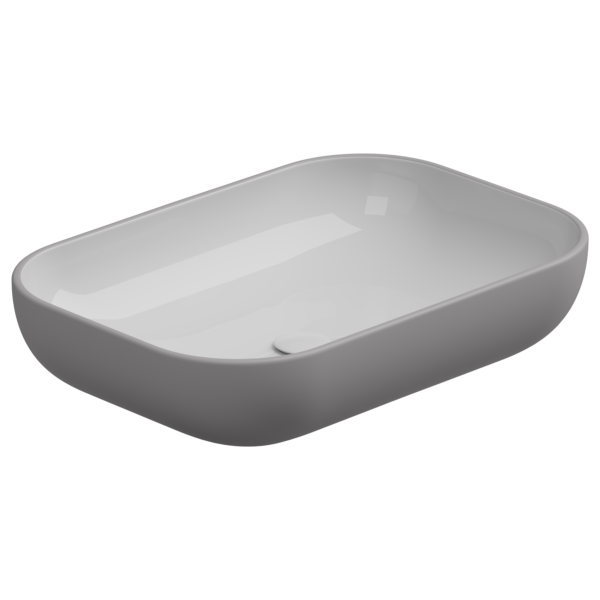 Раковина накладная биколор 60x42 см GSG Ceramic Design Easy EALAVRE60BI000/038, White/Fumo Matt