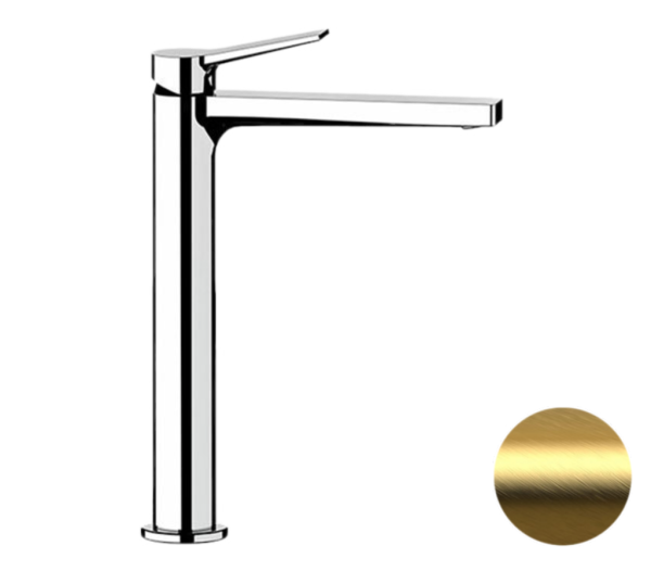 Смеситель для раковины Remer Slash SL11LBG, золото брашированное 