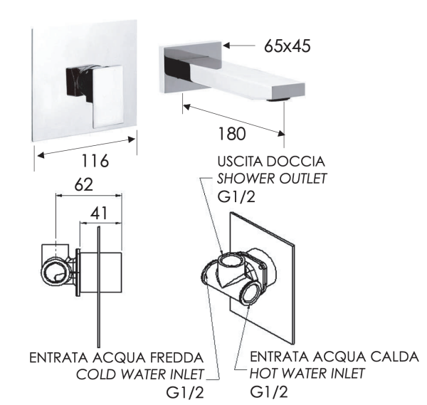 Смеситель для раковины Remer Q-Design QD15C