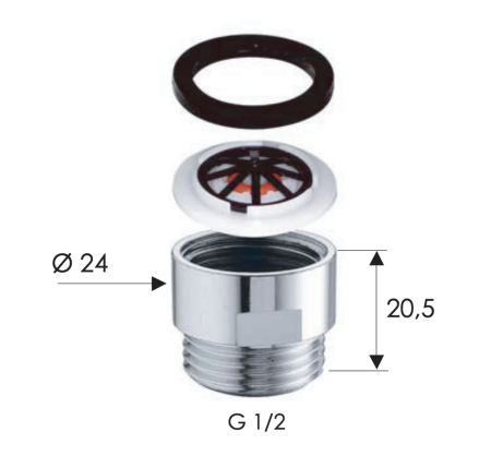 Переходник с ограничителем расхода воды до 8 л/мин Remer 309RL8
