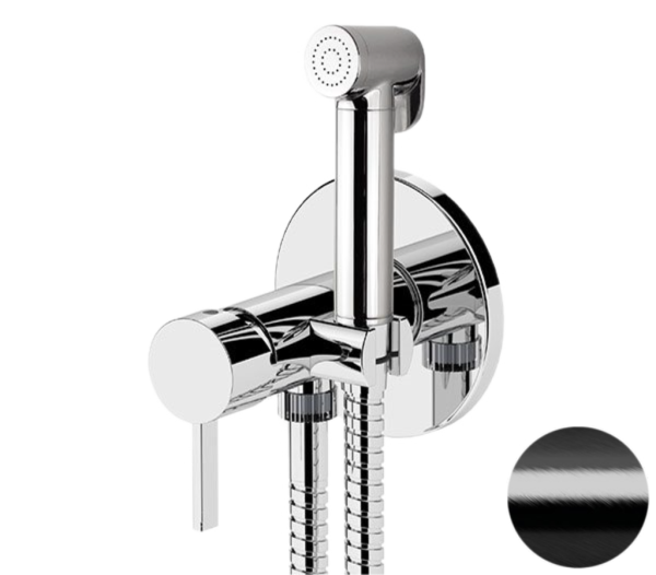 Гигиенический душ со смесителем Remer Metrica MC65WCFP, черный брашированный хром