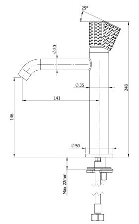 Смеситель для раковины Remer Celebrity CEC12ANO, черный матовый