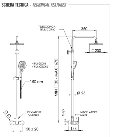 Душевая система Remer Energy EY37ASD20