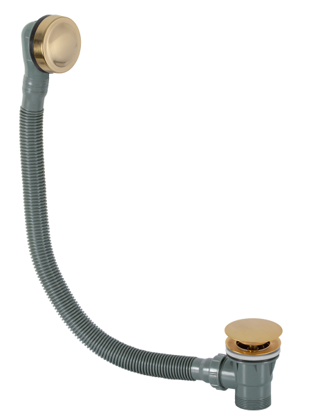 Слив-перелив click-clack для ванны Remer 96PCCBG, золото брашированное