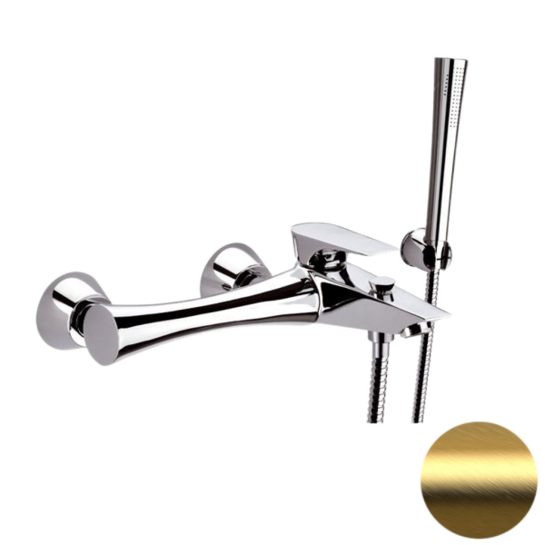 Смеситель для ванны Daniel Diva DV610DP, золото брашированное