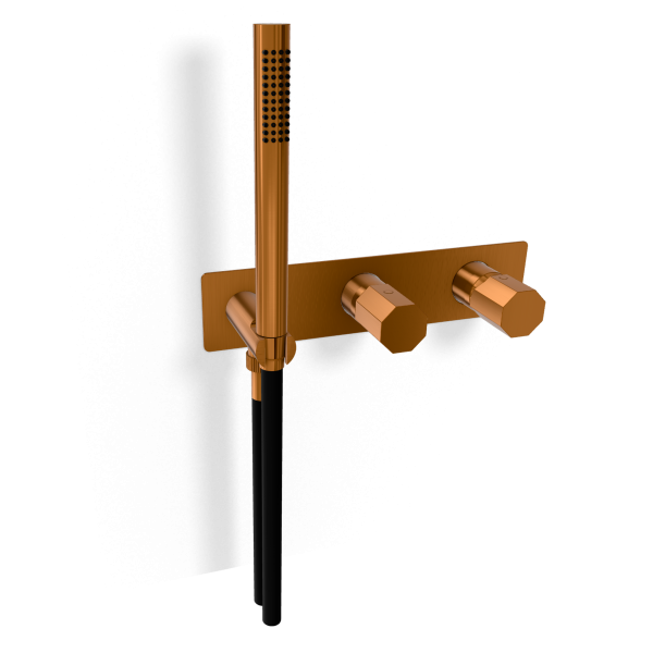 Смеситель для душа Remer Ottagono ON97D3WBCU, медь брашированная PVD