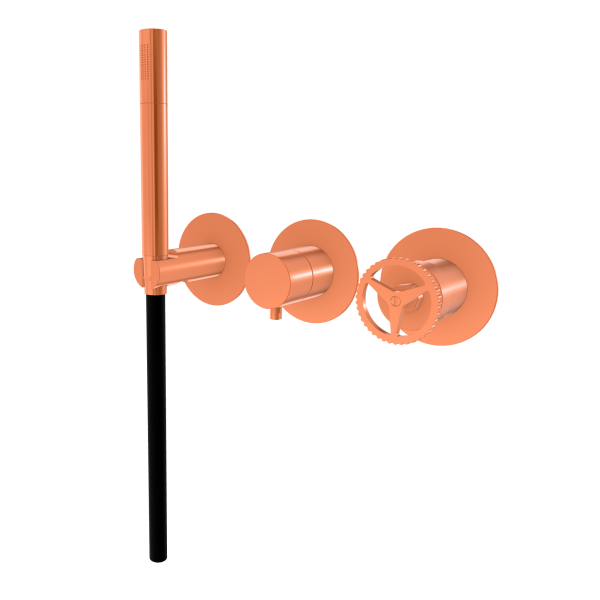 Смеситель для душа Remer Chrono CH97D3PWBRP, медь брашированная