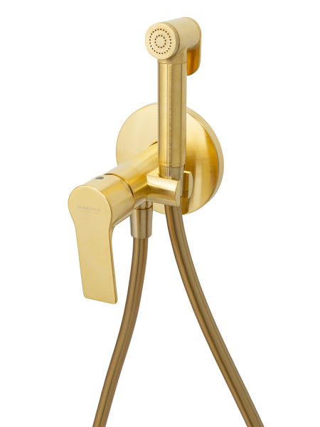 Гигиенический душ со смесителем Mariani Kali B22185KLW, золото брашированное