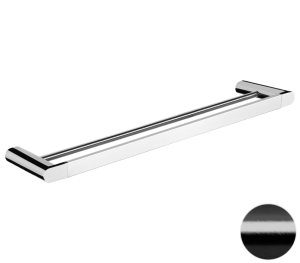 Полотенцедержатель двойной 60 см Remer Lounge LN33CFP, черный брашированный хром