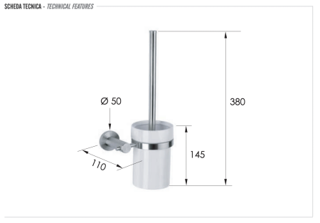 Ершик Remer Minimal INOX Mi66INOXCR, нержавеющая сталь