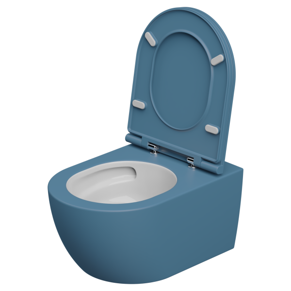 Чаша подвесного унитаза биколор со смывом Eco Clean (торнадо) GSG Ceramic Design Like LKWCSOECBI000/027, White/Denim Matt