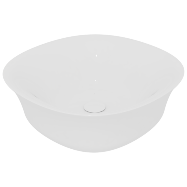 Раковина накладная 42 см GSG Ceramic Design Flut FLLAVFSQU42000, белый глянцевый