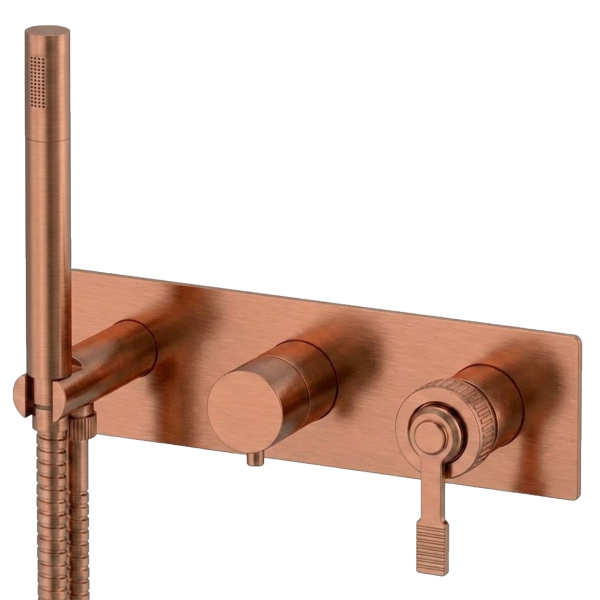 Смеситель для душа Remer Atelier AL97D3WBRP, медь брашированная