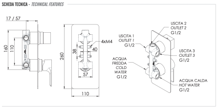 Смеситель для душа Remer Energy EY93