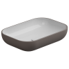 Раковина накладная биколор 60x42 см GSG Ceramic Design Easy EALAVRE60BI000/029, White/Tortora Matt