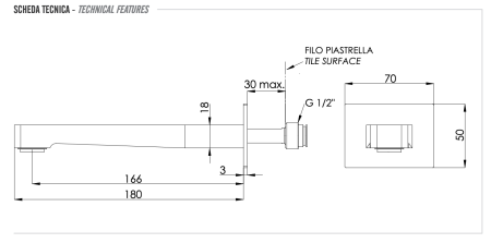 Излив настенный 18 см Remer 91DR