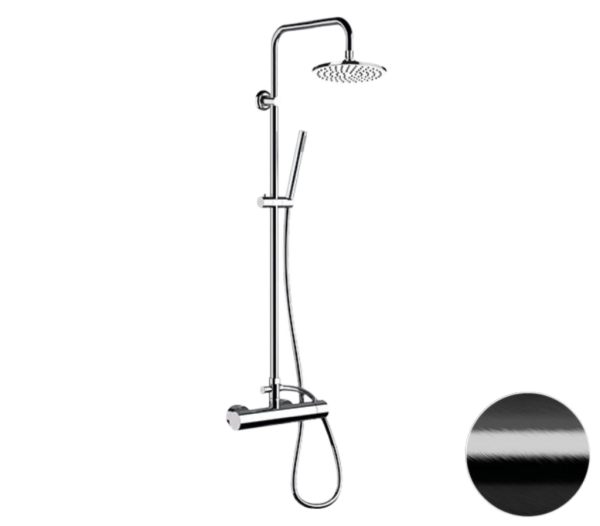 Душевая система Remer Minimal N37RX7MMM20CFP, черный брашированный хром