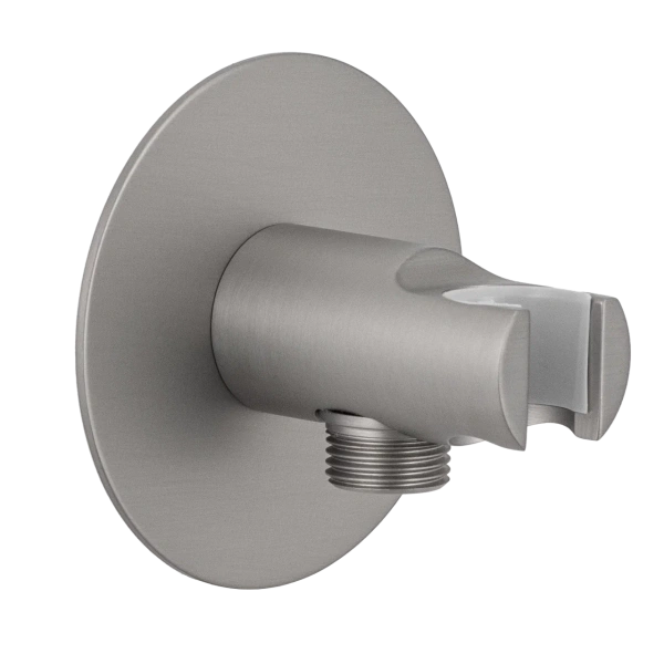 Держатель ручного душа с подключением шланга Remer 337XNPO, никель матовый брашированный