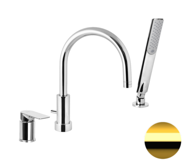 Смеситель для ванны Remer Infinity I07DO, золото глянцевое