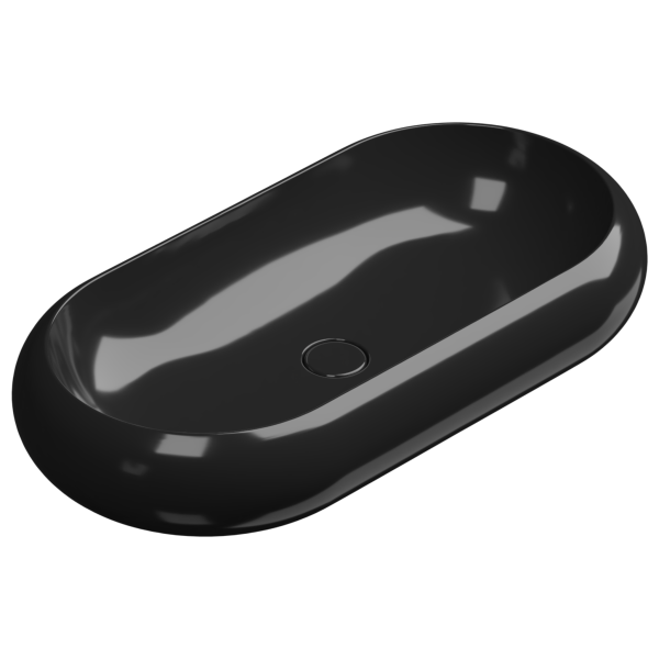 Раковина накладная 80x42 см GSG Ceramic Design Petra PELAV80002, черный глянцевый