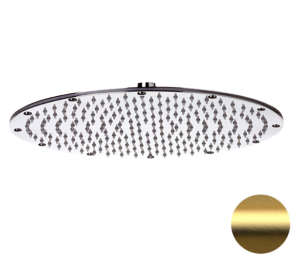 Верхний душ с шарнирным соединением 35 см Remer 359MMXLBG, золото брашированное