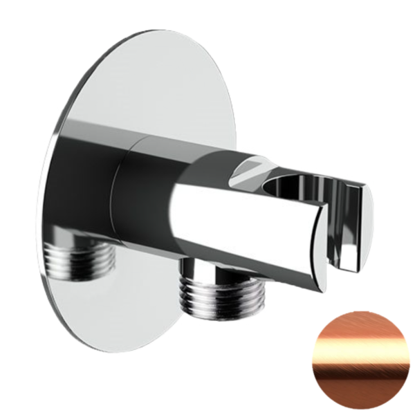 Держатель ручного душа с подключением шланга Remer 337XRP, медь брашированная