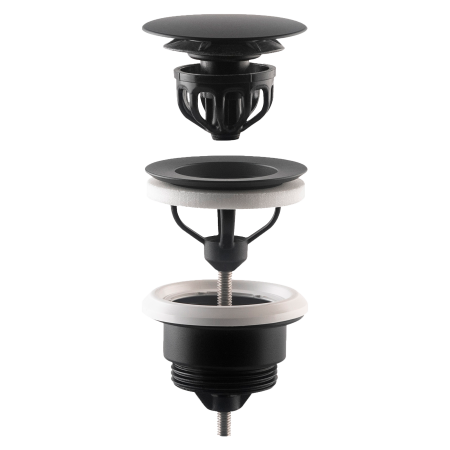 Донный клапан универсальный 1”1/4 OMP Tea 7532.310.5.X, черный матовый