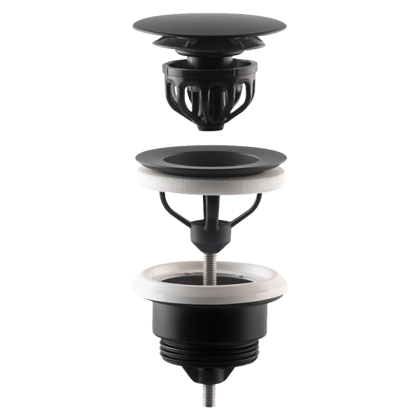 Донный клапан универсальный 1”1/4 OMP Tea 7532.310.5.X, черный матовый