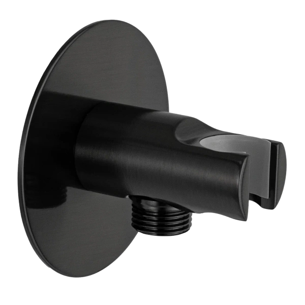 Держатель ручного душа с подключением шланга Remer 337XCFP, черный брашированный хром