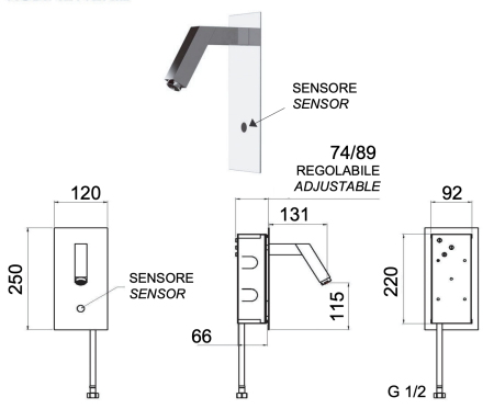 Кран сенсорный для раковины Remer Sensor SE28 