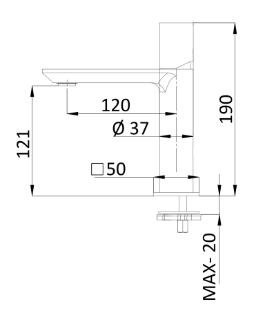 Смеситель для раковины Remer Edge EG610NO, черный матовый