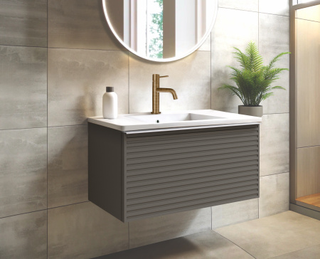  Тумба для раковины с 2 ящиками 80см Onsen Pixel 68-BP-082-S2-M23, серый 