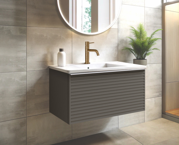  Тумба для раковины с 2 ящиками 80см Onsen Pixel 68-BP-082-S2-M23, серый 