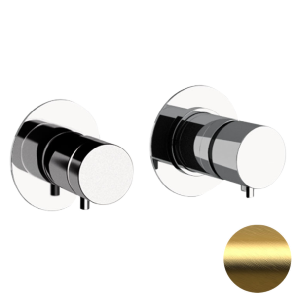 Смеситель термостатический для душа Daniel Tokyo TXT625DP, золото брашированное