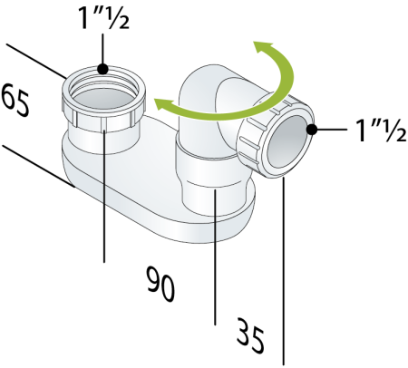 Сифон для слива-перелива 1"1/2 OMP Tea 290.007.6