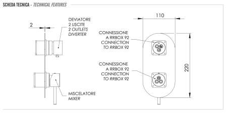 Смеситель для душа Remer X Style X92KBRL, медь глянцевая