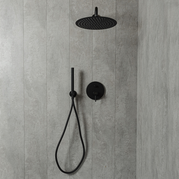 Верхний душ с шарнирным соединением 30 см Mariani Tondo B14ST00130, черный матовый