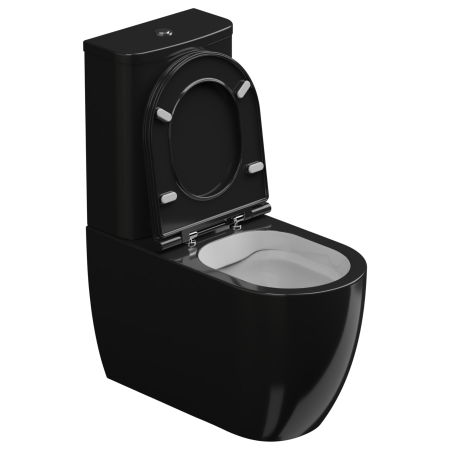 Чаша напольного унитаза биколор GSG Ceramic Design Like LKMBLBI000/002P, White/Black Shiny