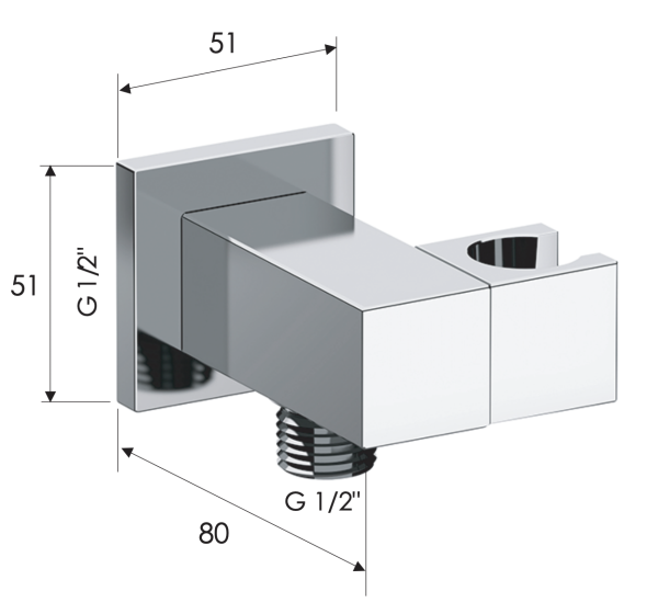 Держатель ручного душа с подключением шланга Remer 337SDO, золото глянцевое