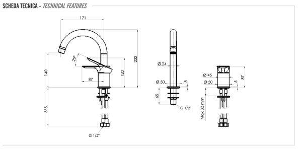Смеситель для раковины Remer Infinity I57BO, белый матовый
