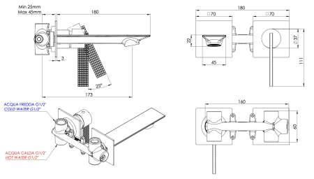 Смеситель для раковины Daniel Club ANC632POIL, бронза масляная