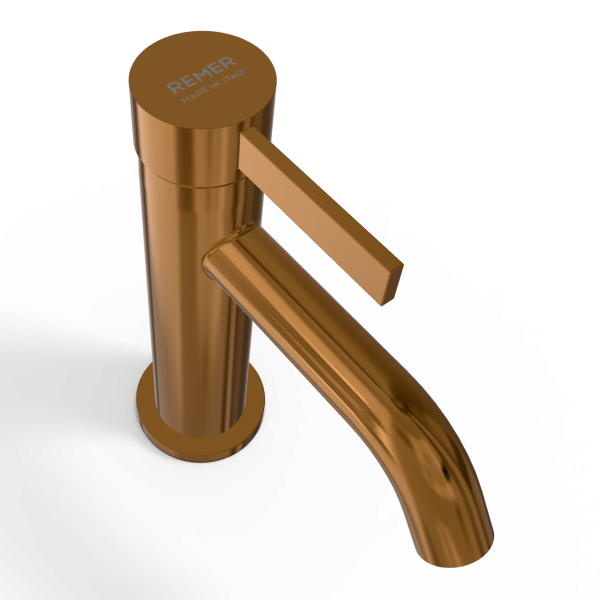 Смеситель для раковины Remer Metrica MC12CU, медь брашированная PVD