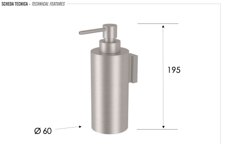 Дозатор настенный Remer INOX SSXI13, нержавеющая сталь